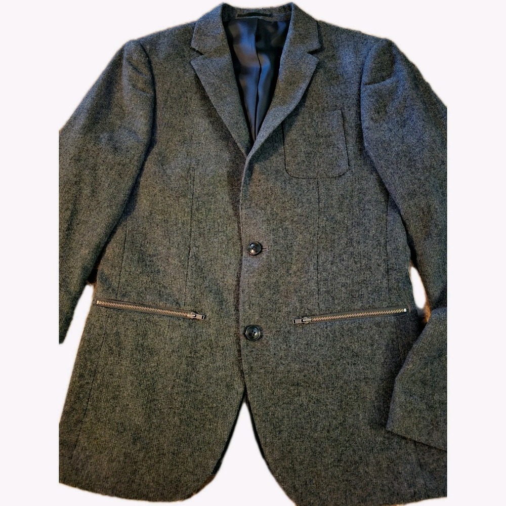 Womens Blazer Sz Small (34R) Wool Blend ‎ Unique Zip Detail Work Jacket NWOT